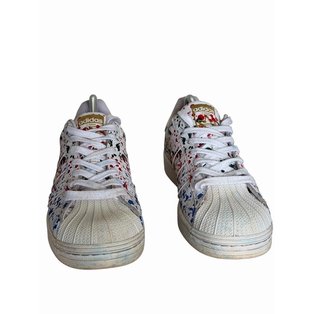 Adidas Superstar Splashes Splatter Drips White Mens Size 9 - Picture 6 of 11
